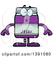 Cartoon Surprised Grape Jam Jelly Jar Mascot Character