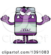 Clipart Of A Cartoon Mad Grape Jam Jelly Jar Mascot Character Royalty Free Vector Illustration