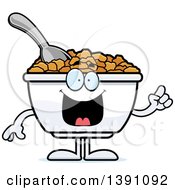 Cartoon Friendly Waving Bowl Of Corn Flakes Breakfast Cereal Character