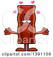 Poster, Art Print Of Cartoon Loving Crispy Bacon Character Wanting A Hug