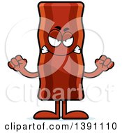 Clipart Of A Cartoon Mad Crispy Bacon Character Royalty Free Vector Illustration