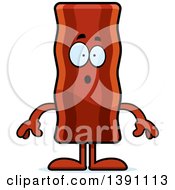 Clipart Of A Cartoon Surprised Crispy Bacon Character Royalty Free Vector Illustration