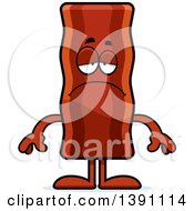 Cartoon Sad Crispy Bacon Character