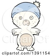 Poster, Art Print Of Cartoon Polar Bear Wearing A Hat