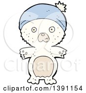 Clipart Of A Cartoon Polar Bear Wearing A Hat Royalty Free Vector Illustration