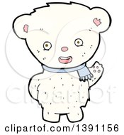 Poster, Art Print Of Cartoon Polar Bear Wearing A Scarf