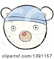 Clipart Of A Cartoon Polar Bear Wearing A Hat Royalty Free Vector Illustration