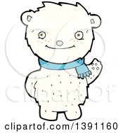 Poster, Art Print Of Cartoon Polar Bear Wearing A Scarf