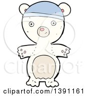 Poster, Art Print Of Cartoon Polar Bear Wearing A Hat