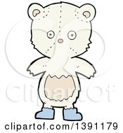 Clipart Of A Cartoon Teddy Polar Bear Royalty Free Vector Illustration by lineartestpilot