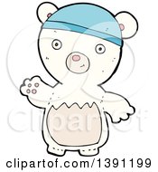 Poster, Art Print Of Cartoon Polar Bear Wearing A Hat