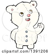Clipart Of A Cartoon Teddy Polar Bear Royalty Free Vector Illustration by lineartestpilot