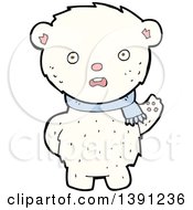 Poster, Art Print Of Cartoon Polar Bear Wearing A Scarf