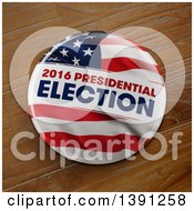 Poster, Art Print Of 3d 2016 Presidential Election Political Button Pin Over Wood