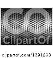 Clipart Of A Background Of Silver Medal Grid With Perforations Royalty Free Vector Illustration