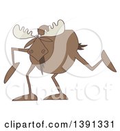 Poster, Art Print Of Cartoon Moose With Long Legs