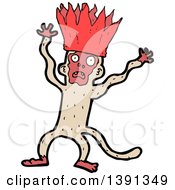 Clipart Of A Cartoon White Monkey Royalty Free Vector Illustration by lineartestpilot