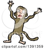 Clipart Of A Cartoon Monkey Royalty Free Vector Illustration