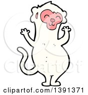 Clipart Of A Cartoon White Monkey Royalty Free Vector Illustration