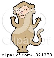 Clipart Of A Cartoon Monkey Royalty Free Vector Illustration by lineartestpilot