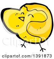 Clipart Of A Cartoon Yellow Bird Royalty Free Vector Illustration