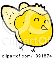 Clipart Of A Cartoon Yellow Bird Royalty Free Vector Illustration by lineartestpilot