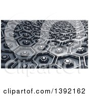 Clipart Of A 3d Abstract Metal Hexagon Textured Background Royalty Free Illustration by KJ Pargeter