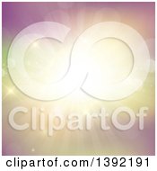 Clipart Of A Background Of Flares Sparkles And A Pastel Sun Burst Royalty Free Vector Illustration by KJ Pargeter