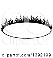 Poster, Art Print Of Black And White Oval Flaming Label Frame Design