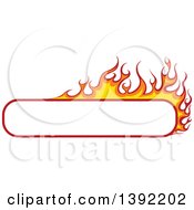 Clipart Of A Long Rectangular Flaming Label Frame Design Royalty Free Vector Illustration