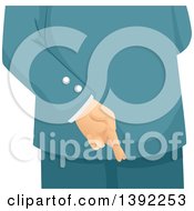 Poster, Art Print Of Business Man Crossing His Fingers Behind His Back
