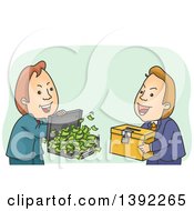 Cartoon Shady White Male Politician Buying A Ballot Box