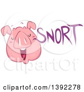 Poster, Art Print Of Snorting Pig