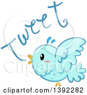 Poster, Art Print Of Blue Bird Tweeting