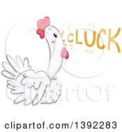 Clipart Of A Chicken Making A Cluck Sound Royalty Free Vector Illustration
