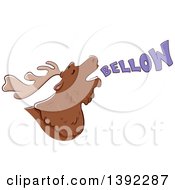 Clipart Of A Bellowing Moose Royalty Free Vector Illustration