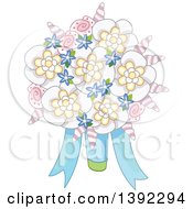 Clipart Of A Beach Wedding Themed Flower Bouquet With Shells Royalty Free Vector Illustration by BNP Design Studio