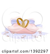 Poster, Art Print Of Pillow With Wedding Rings