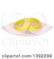 Clipart Of A Pair Of Gold Wedding Band Rings Royalty Free Vector Illustration by BNP Design Studio