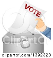 Poster, Art Print Of Hand Putting A Ballot In A Box