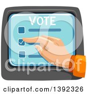 Poster, Art Print Of Hand Selecting A Box On A Voter Screen