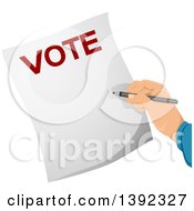 Poster, Art Print Of Hand Writing On A Voters Ballot