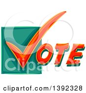 Poster, Art Print Of Check Mark Starting The Word Vote