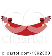 Clipart Of A Red Ribbon Banner With Stars Royalty Free Vector Illustration