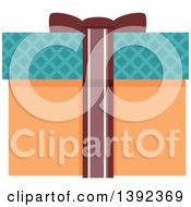 Clipart Of A Flat Design Gift Box Royalty Free Vector Illustration