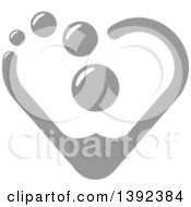 Clipart Of A Gray Heart Made Of Blood Drops Royalty Free Vector Illustration