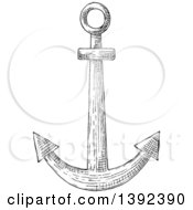 Poster, Art Print Of Black And White Sketched Anchor