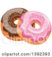 Poster, Art Print Of Pink And Chocolate Glazed Donuts
