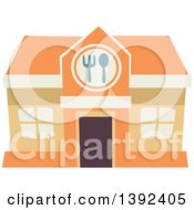 Clipart Of A Flat Design Restaurant Store Front Royalty Free Vector Illustration