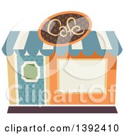 Clipart Of A Flat Design Cafe Store Front Royalty Free Vector Illustration by BNP Design Studio